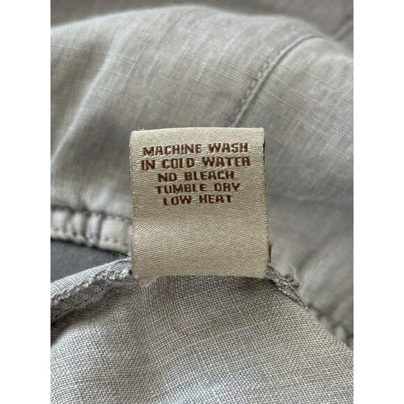 XCVI Women's Gray Cropped Pants 100% Linen Pull On Size XS - Picture 8 of 8